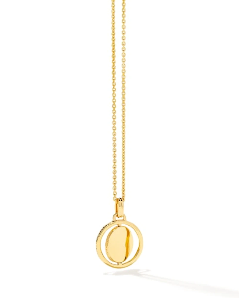 Spinning Hammered Pendant Necklace 18k Gold Vermeil