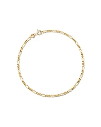 Figaro Chain Bracelet 14k Yellow Gold