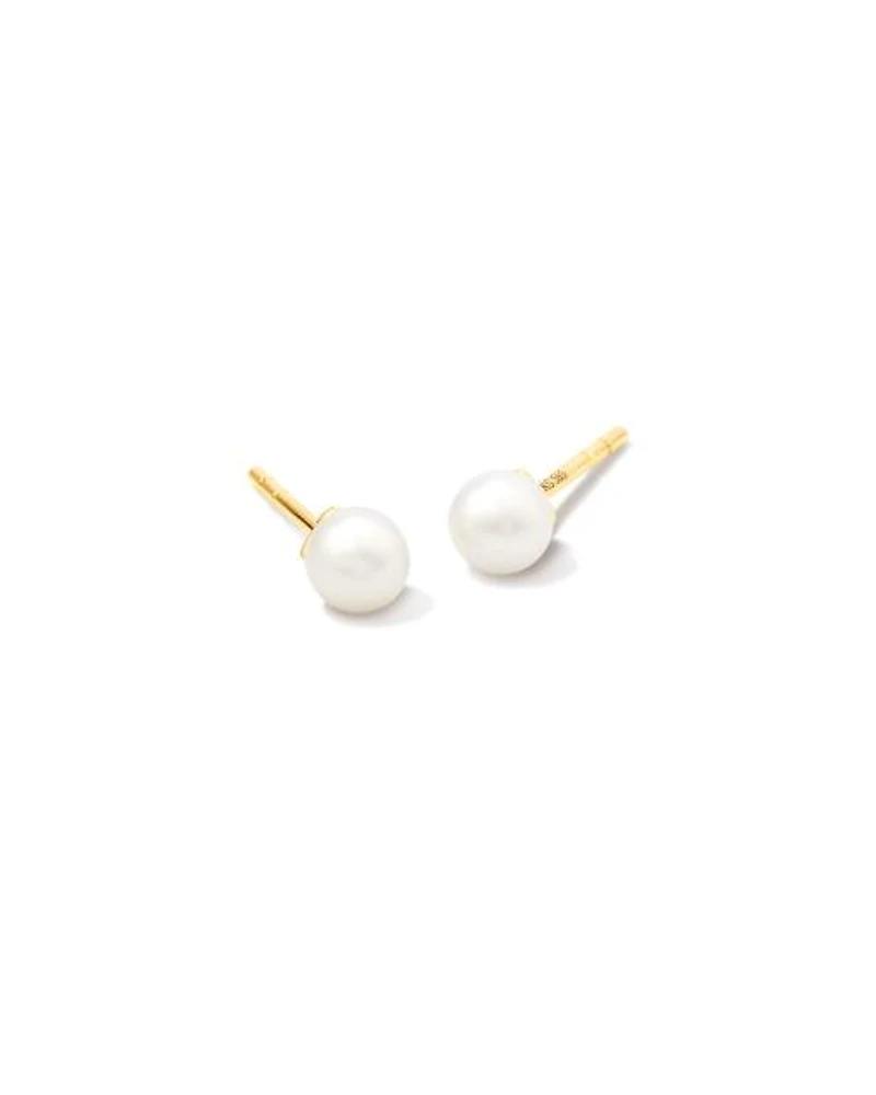 Michelle Pearl 14k Yellow Gold Stud Earrings in Freshwater Cultured Pearl