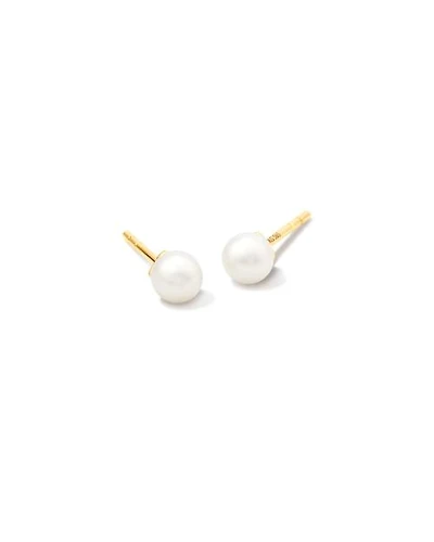 Michelle Pearl 14k Yellow Gold Stud Earrings in Freshwater Cultured Pearl
