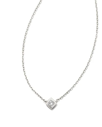 Michelle 14k White Gold Pendant Necklace in White Diamond