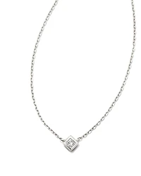 Michelle 14k White Gold Pendant Necklace in White Diamond