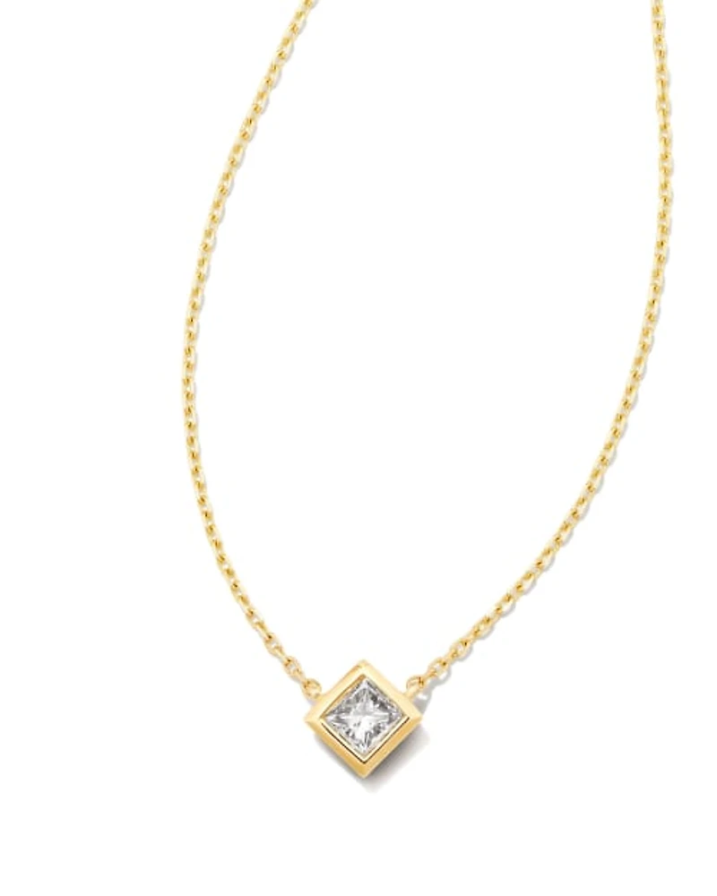 0.16 ct Michelle 14k Yellow Gold Pendant Necklace White Diamond