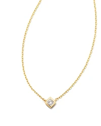 Michelle 14k Yellow Gold Pendant Necklace in White Diamond
