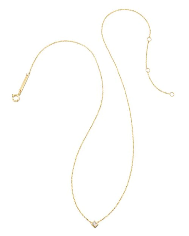 Michelle 14k Yellow Gold Pendant Necklace in White Diamond