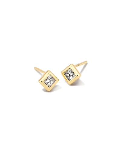0.32 ct Michelle 14k Yellow Gold Stud Earrings White Diamond