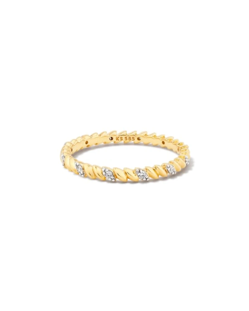 0.11 ct Tyler 14k Yellow Gold Band Ring White Diamond