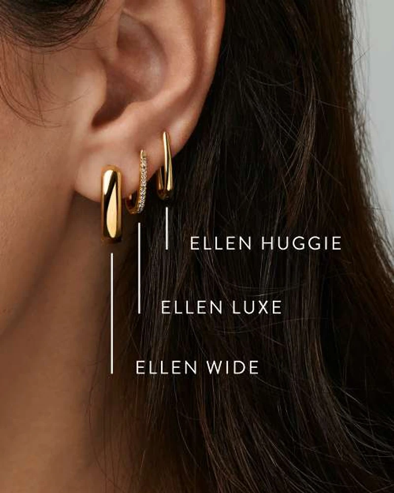 Ellen Huggie Earrings in 18k Rose Gold Vermeil