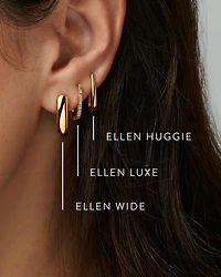 Ellen Huggie Earrings in 18k Rose Gold Vermeil