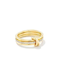 Tia 18k Gold Vermeil Band Ring White Sapphire