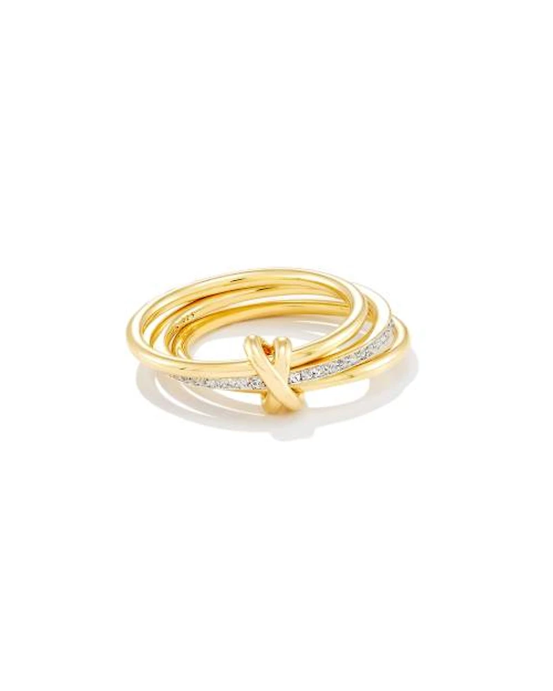 Tia 18k Gold Vermeil Band Ring White Sapphire