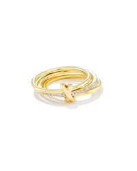 Tia 18k Gold Vermeil Band Ring White Sapphire