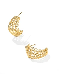 Krista Lace Gold Huggie Earrings
