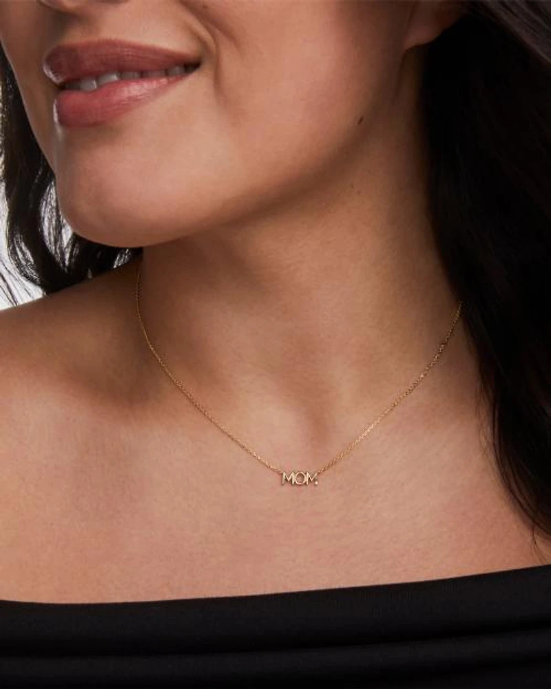 Mom Sparkle Sterling Silver Short Pendant Necklace