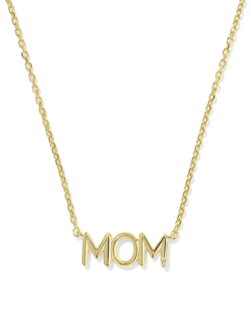 Mom Sparkle Sterling Silver Short Pendant Necklace