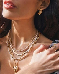 Mallory Rose Gold Locket Short Pendant Necklace