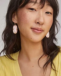 Elle Lattice Frame Gold Drop Earrings