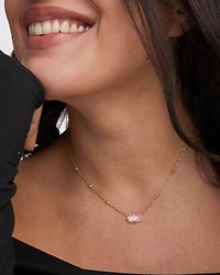 Elisa Lattice Frame Gold Short Pendant Necklace