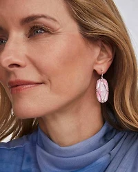 Elle Lattice Frame Silver Drop Earrings