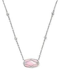 Elisa Lattice Frame Silver Short Pendant Necklace