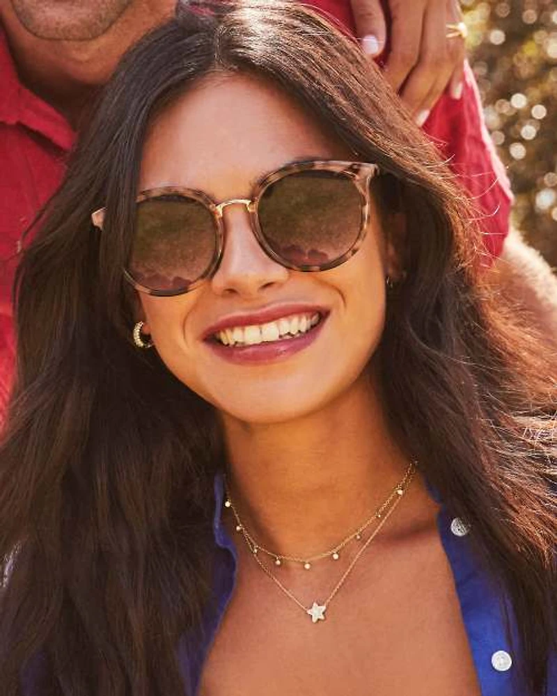 Jae Gold Star Small Short Pendant Necklace Cobalt Blue Illusion