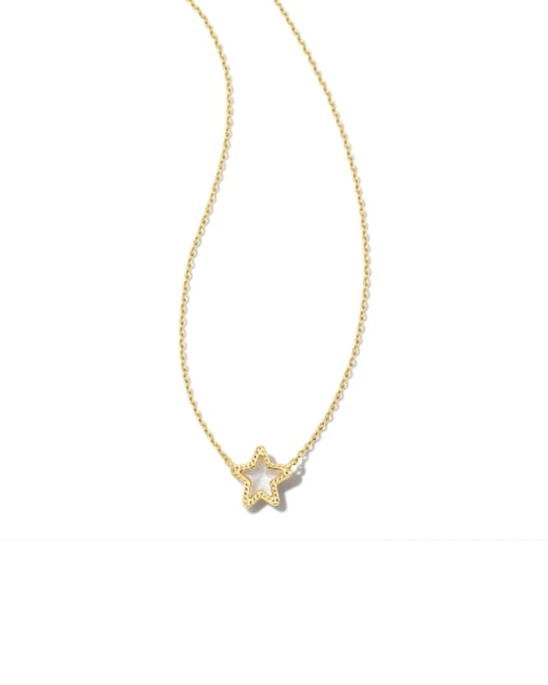 Jae Gold Star Small Short Pendant Necklace Cobalt Blue Illusion