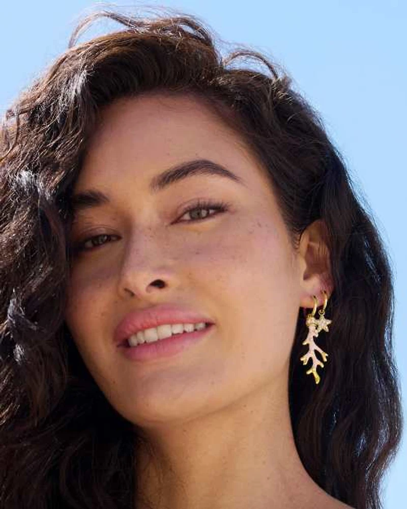 Jae Convertible Silver Star Pave Huggie Earrings White CZ