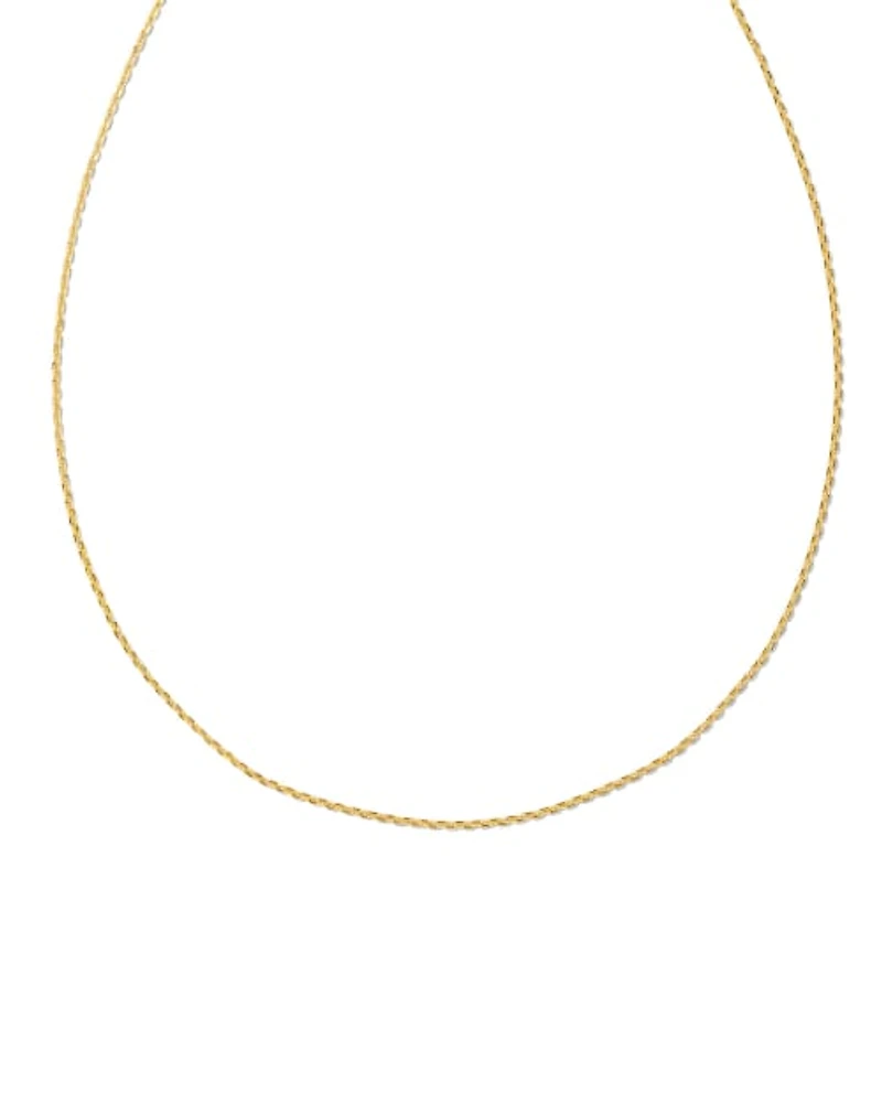 22 Inch Thin Chain Necklace 18k Gold Vermeil