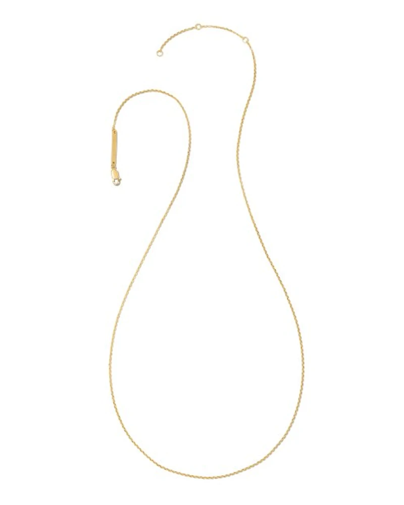 22 Inch Thin Chain Necklace 18k Gold Vermeil