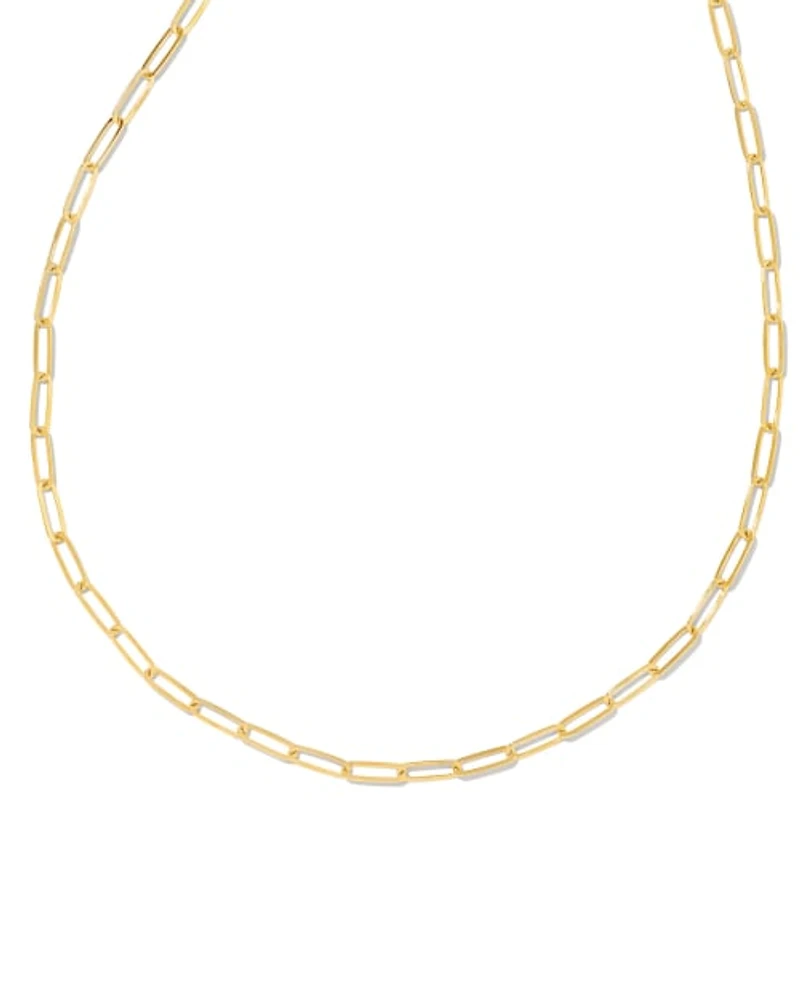 30 Inch Large Paperclip Chain Necklace in 18k Gold Vermeil