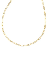 30 Inch Large Paperclip Chain Necklace in 18k Gold Vermeil