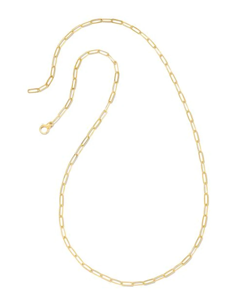 30 Inch Large Paperclip Chain Necklace in 18k Gold Vermeil