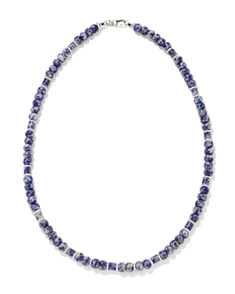 Conrad Oxidized Sterling Silver Long Strand Necklace Sodalite