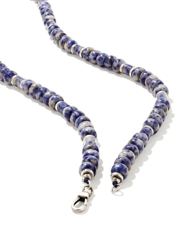 Conrad Oxidized Sterling Silver Long Strand Necklace Sodalite