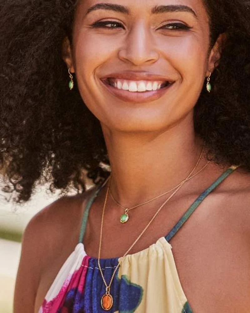 Sage 18k Gold Vermeil Drop Earrings Ivory Mother-of-Pearl