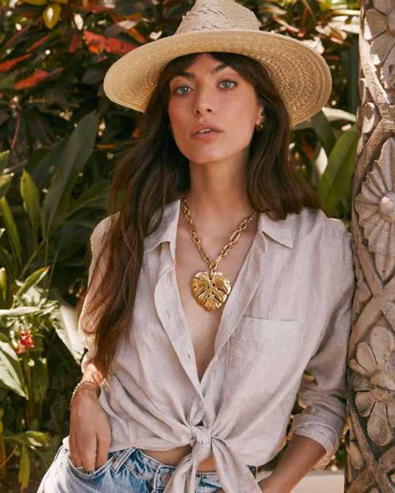 Natural Paper Straw Wide Brim Fedora Hat