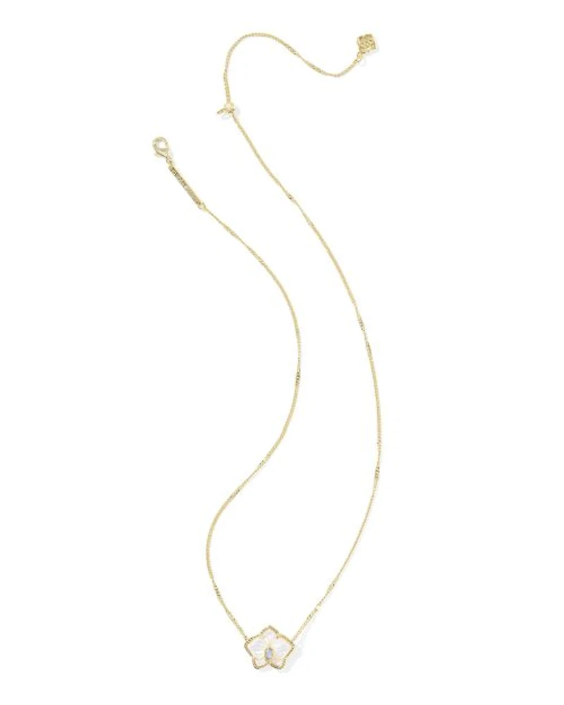 Joelle Orchid Gold Short Pendant Necklace