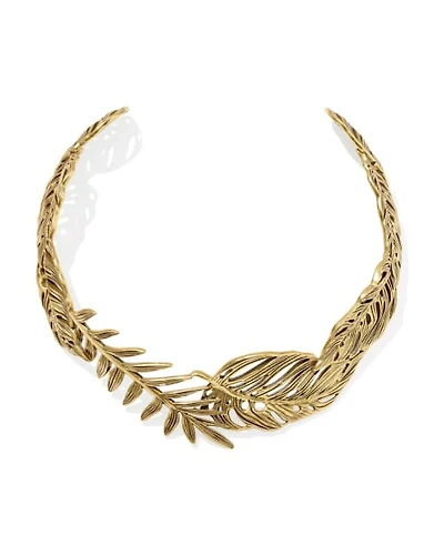 Kayla Vintage Gold Metal Statement Necklace