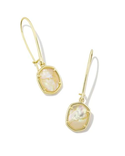 Daphne Gold Wire Drop Earrings Abalone
