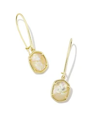 Daphne Gold Wire Drop Earrings Abalone