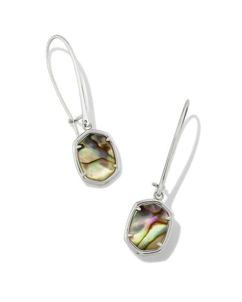 Daphne Silver Wire Drop Earrings in Abalone