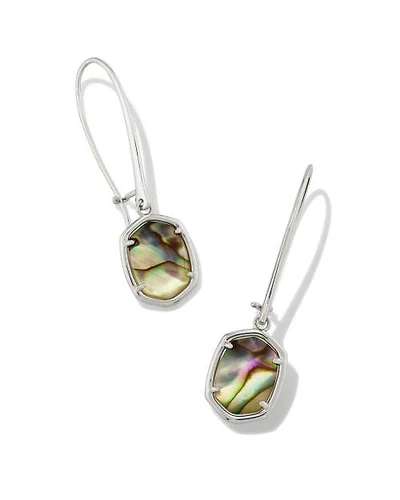 Daphne Silver Wire Drop Earrings in Abalone