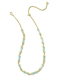 Gigi Gold Strand Necklace Pink Mix