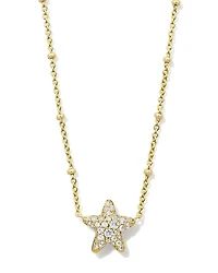 Jae Gold Star Pave Short Pendant Necklace White CZ
