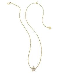 Jae Gold Star Pave Short Pendant Necklace White CZ