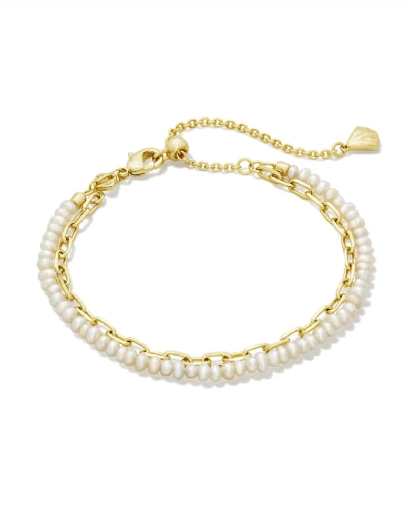 Lolo Gold Multi Strand Bracelet in Freshwater Cultured Pearl