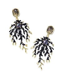 Shea Gold Statement Earrings Black Mix