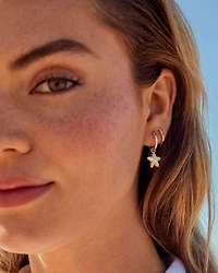 Jae Convertible Silver Star Pave Huggie Earrings White CZ