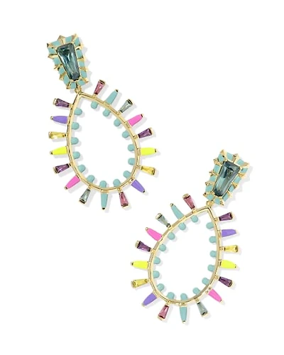 Kelsey Gold Statement Earrings Multi Mix