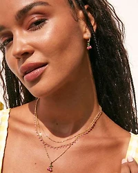 Cherry Gold Huggie Earrings Berry Lab Grown Opal